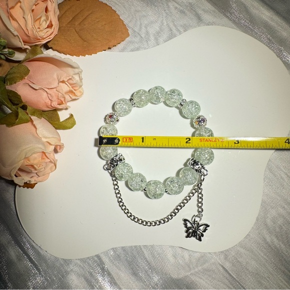 Mint Beaded Butterfly Bracelet - Picture 5 of 5